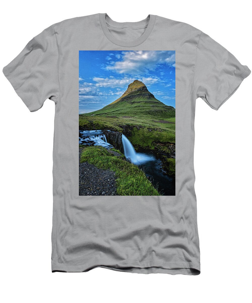 Iceland T-Shirt featuring the photograph Witch's Hat Falls by Tom Singleton