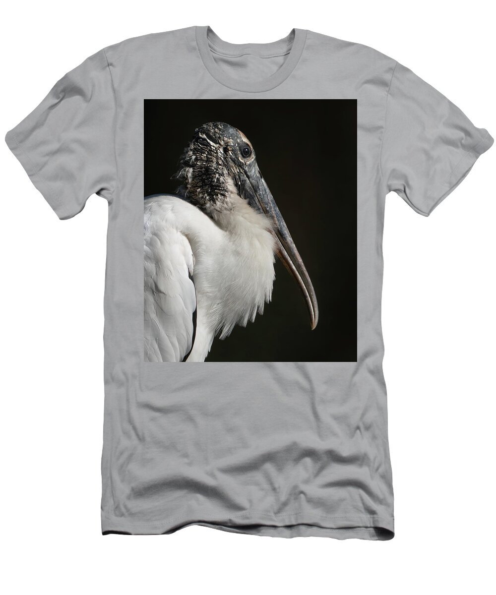 Birds T-Shirt featuring the photograph Wood Stork by Larry Marshall