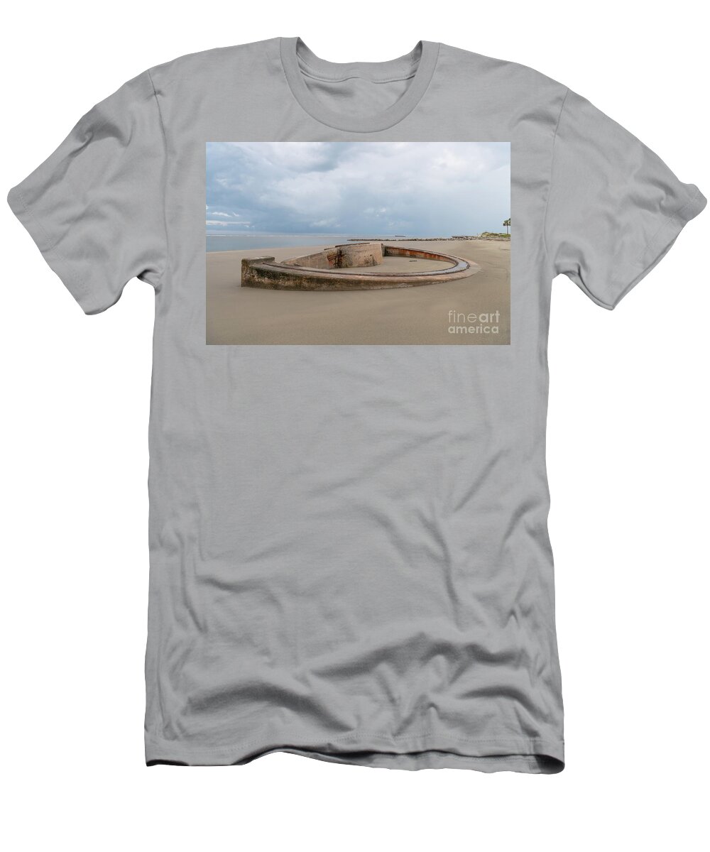 Historic Military Apparatus T-Shirt featuring the photograph World War II Coastal Defense - Sullivan's Island South Carolina by Dale Powell