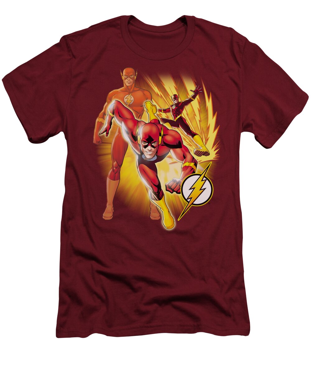 Justice League Of America T-Shirt featuring the digital art Jla - Flash Collage by Brand A
