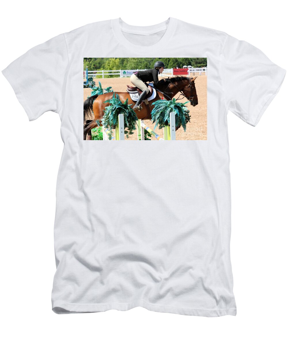 Horse T-Shirt featuring the photograph 1jumper101 by Janice Byer