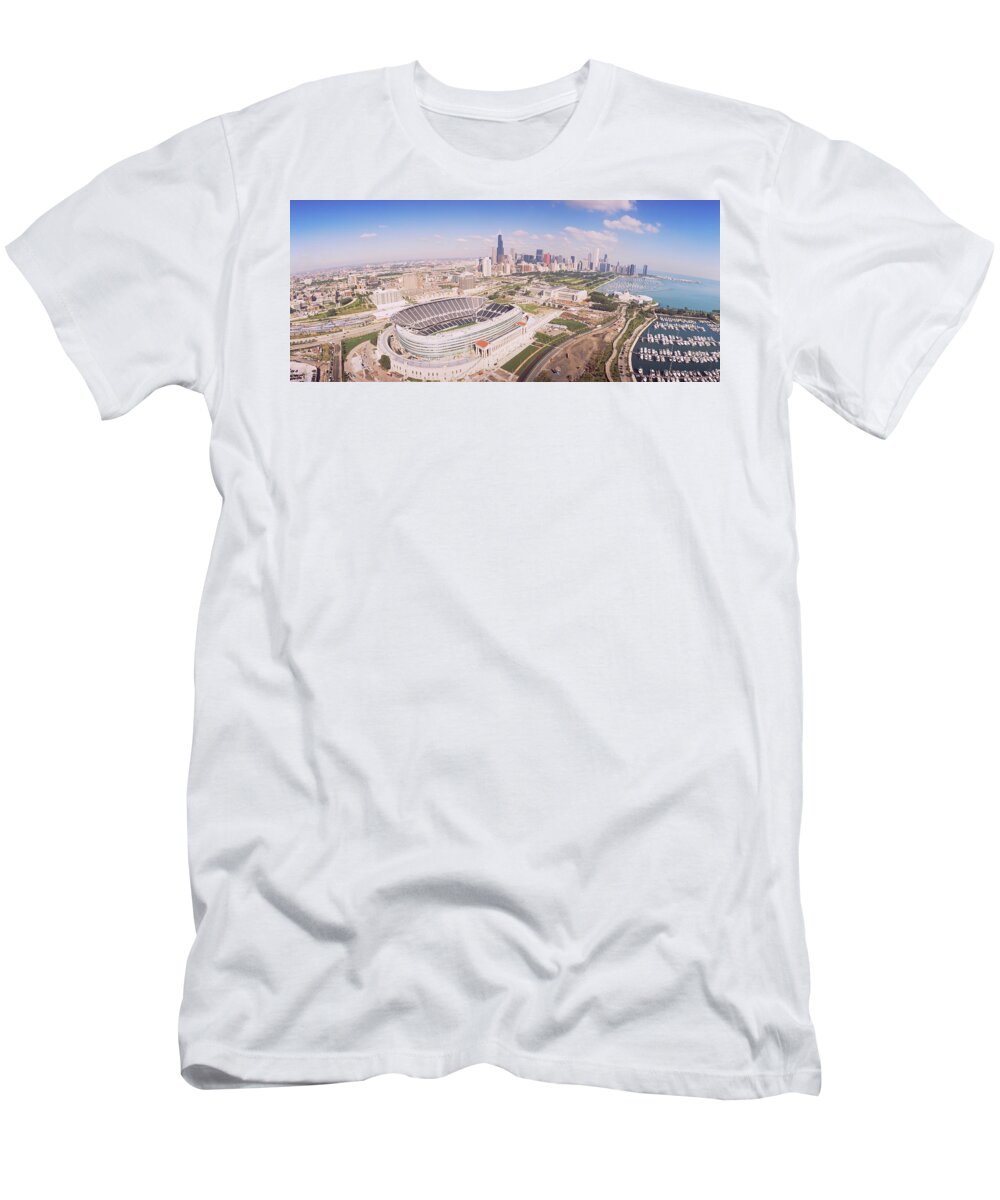 Photography T-Shirt featuring the photograph Aerial View Of A Stadium, Soldier #1 by Panoramic Images