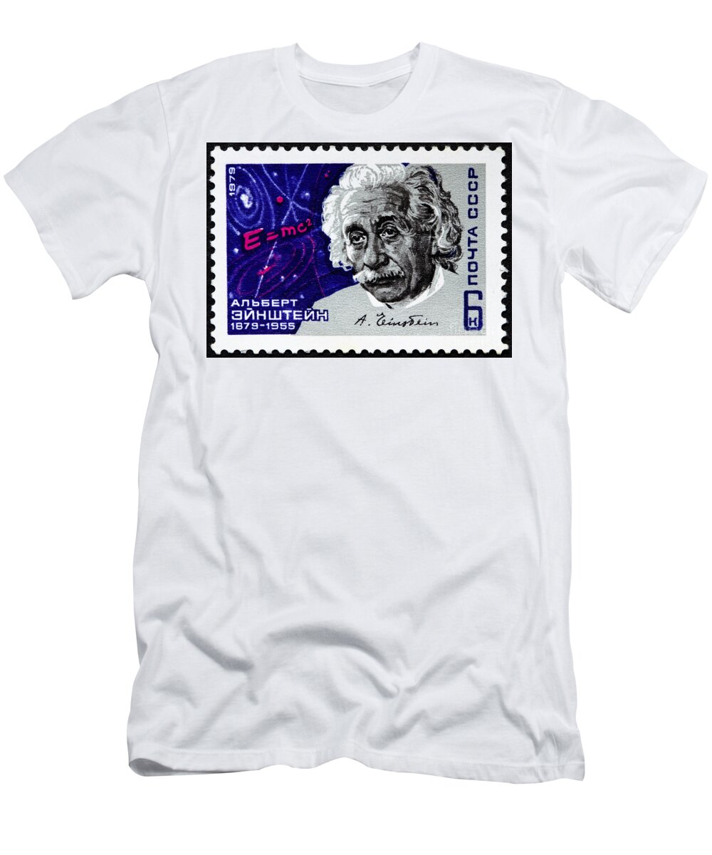 Albert Einstein T-Shirt featuring the photograph Albert Einstein Stamp by GIPhotoStock