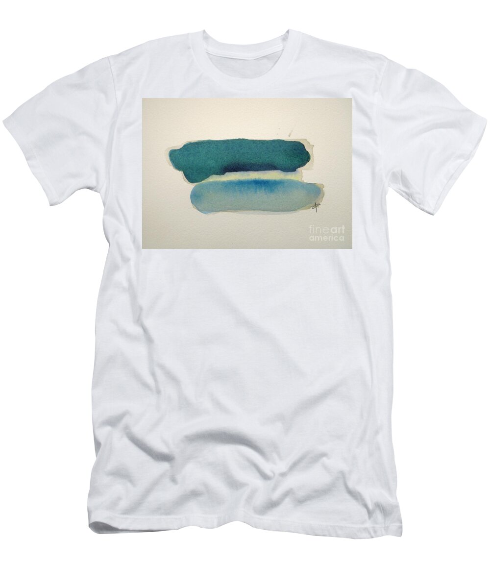 Abstract T-Shirt featuring the painting Blue Rain by Vesna Antic