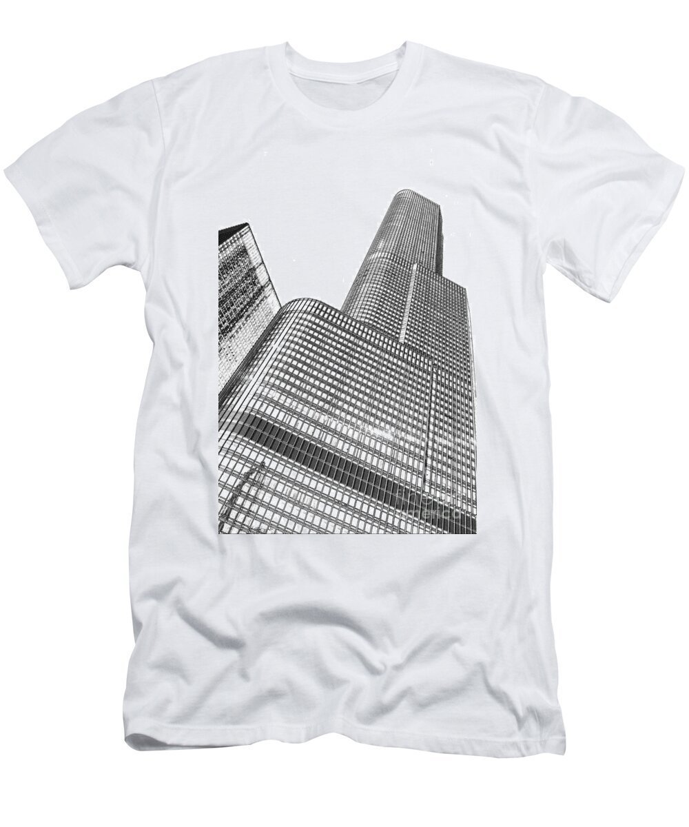 Chicago Downtown T-Shirt featuring the digital art Chicago Downtown by Dejan Jovanovic