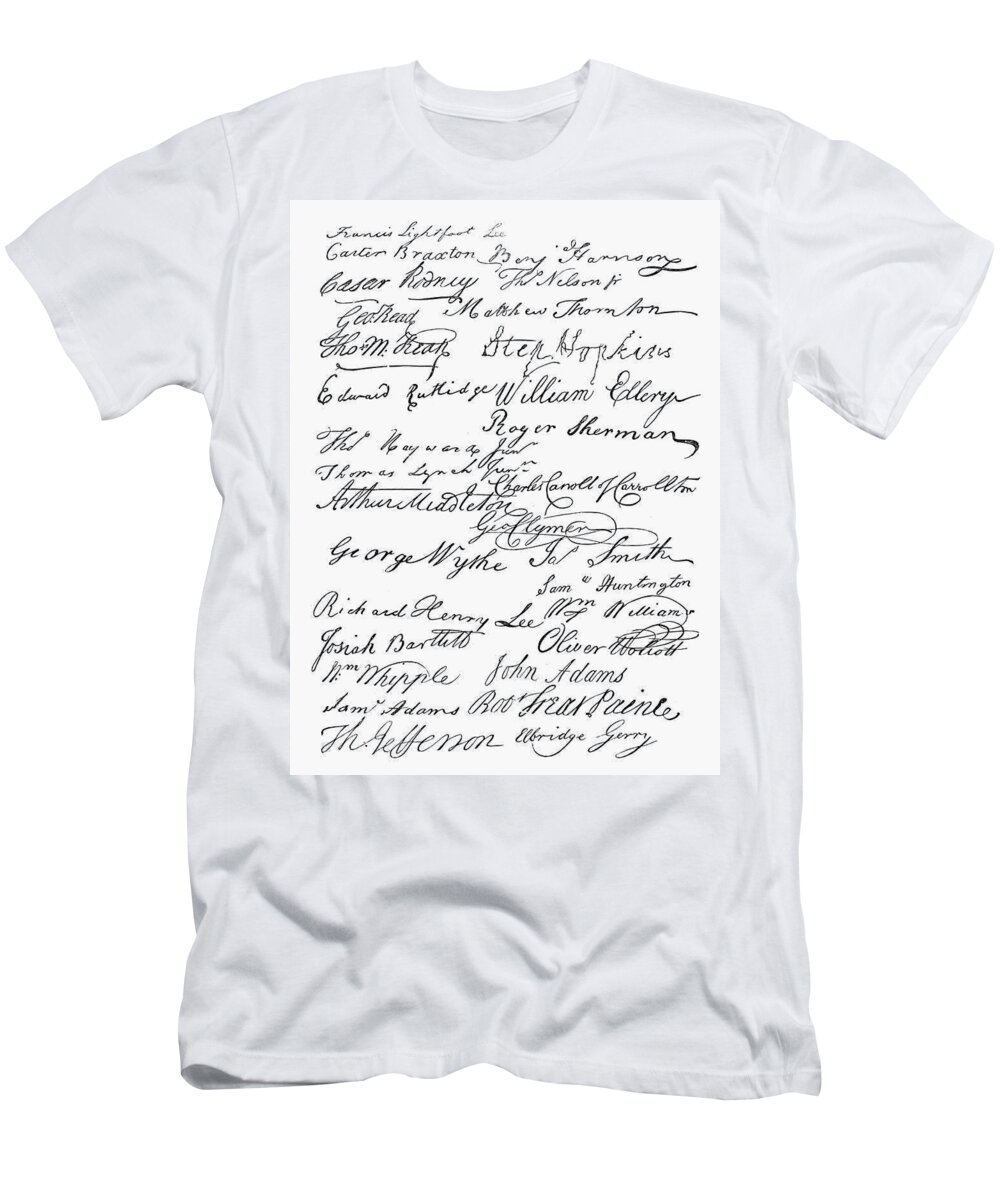 1776 T-Shirt featuring the photograph Declaration: Signatures #1 by Granger