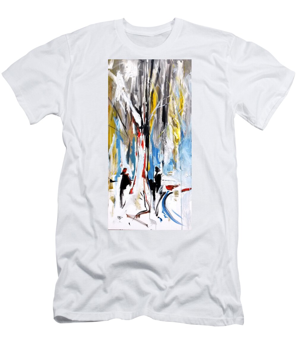 Forest Found T-Shirt featuring the painting Forest Found #1 by John Gholson