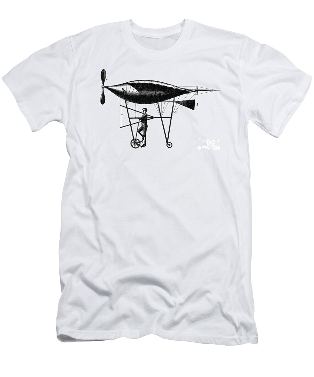 Science T-Shirt featuring the photograph Goupils Flying Machine, 1883 #1 by Science Source