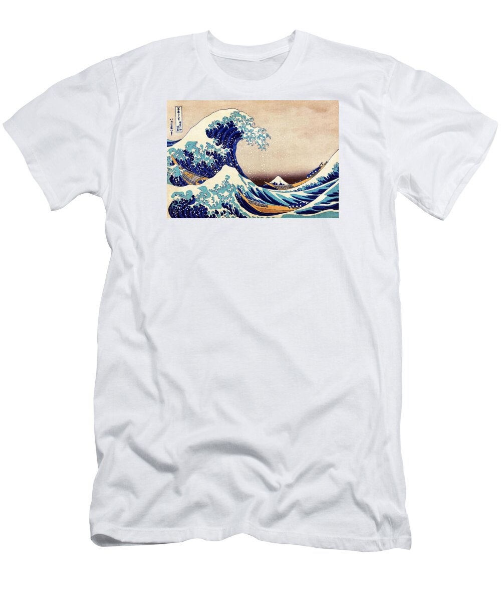 Great Wave T-Shirt featuring the painting Great Wave Off Kanagawa by Katsushika Hokusai