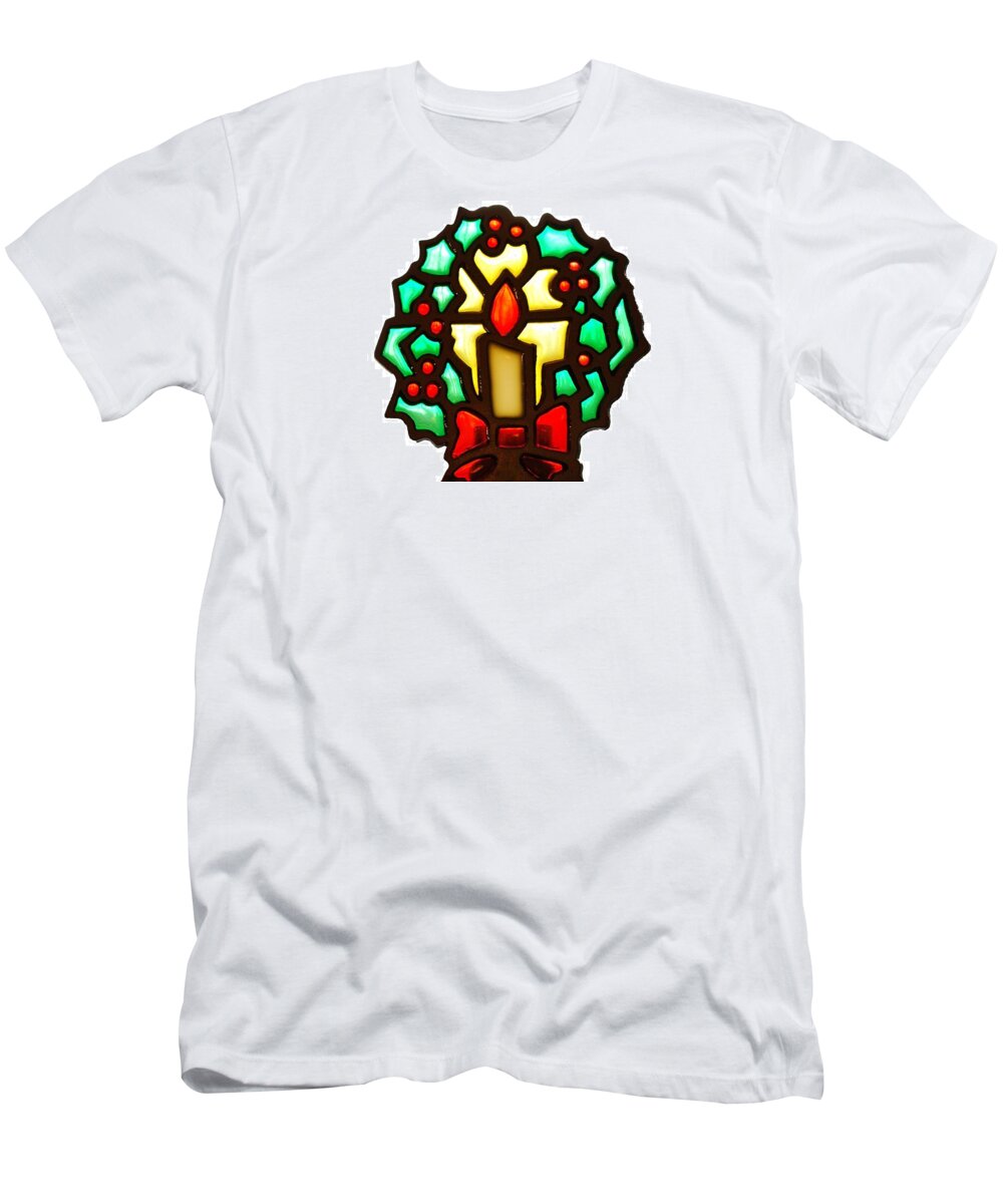Candle T-Shirt featuring the photograph Happy Holidays #1 by Ludwig Keck