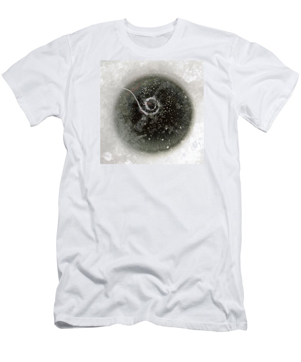 Ice T-Shirt featuring the photograph Ice fishing hole #3 by Steven Ralser