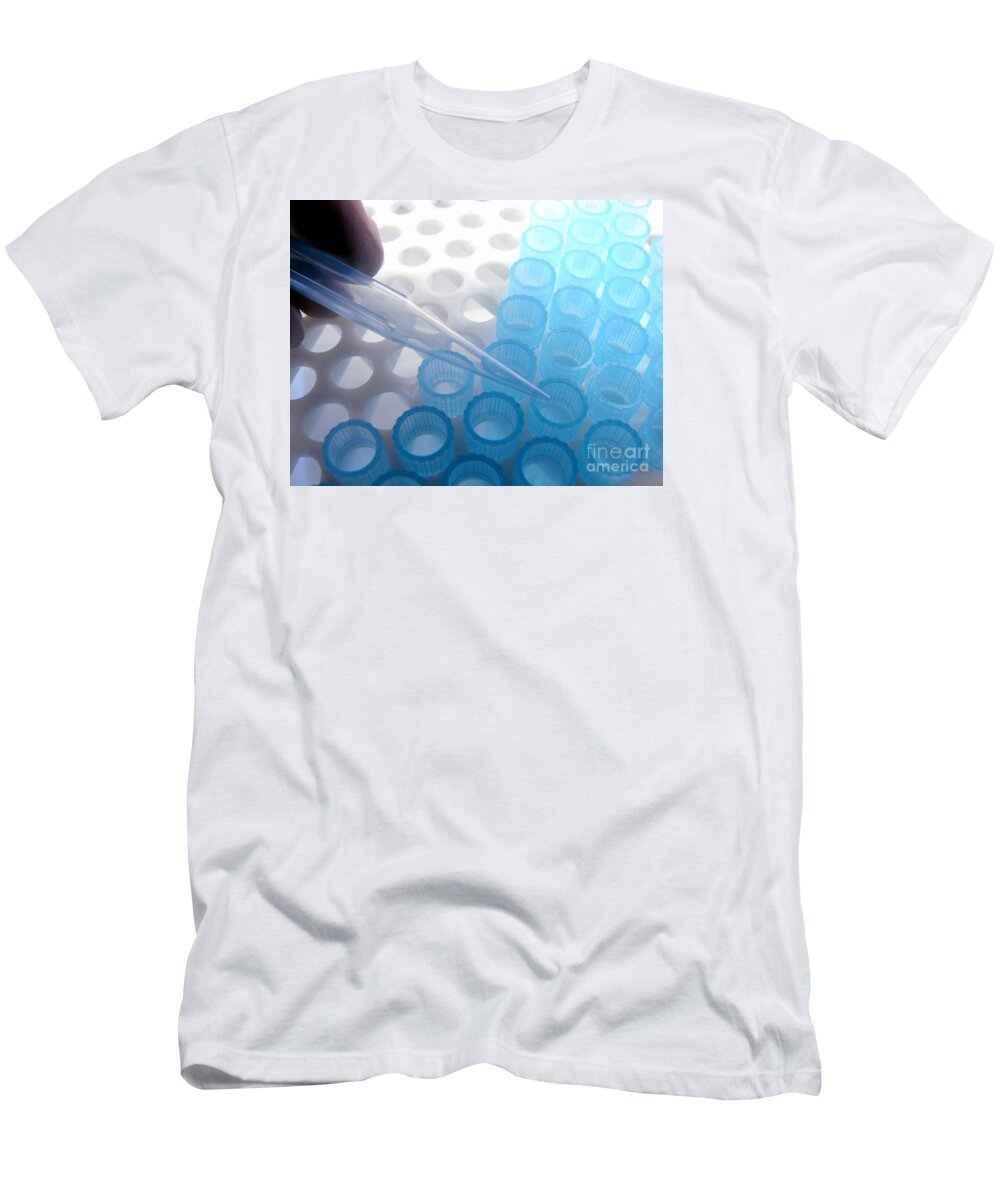 Aqua T-Shirt featuring the photograph Laboratory Equipment in Science Research Lab #2 by Olivier Le Queinec