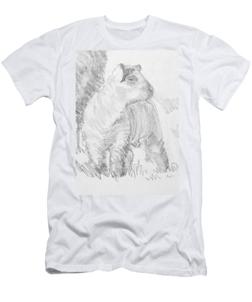 Lamb T-Shirt featuring the drawing Lamb #1 by Mike Jory