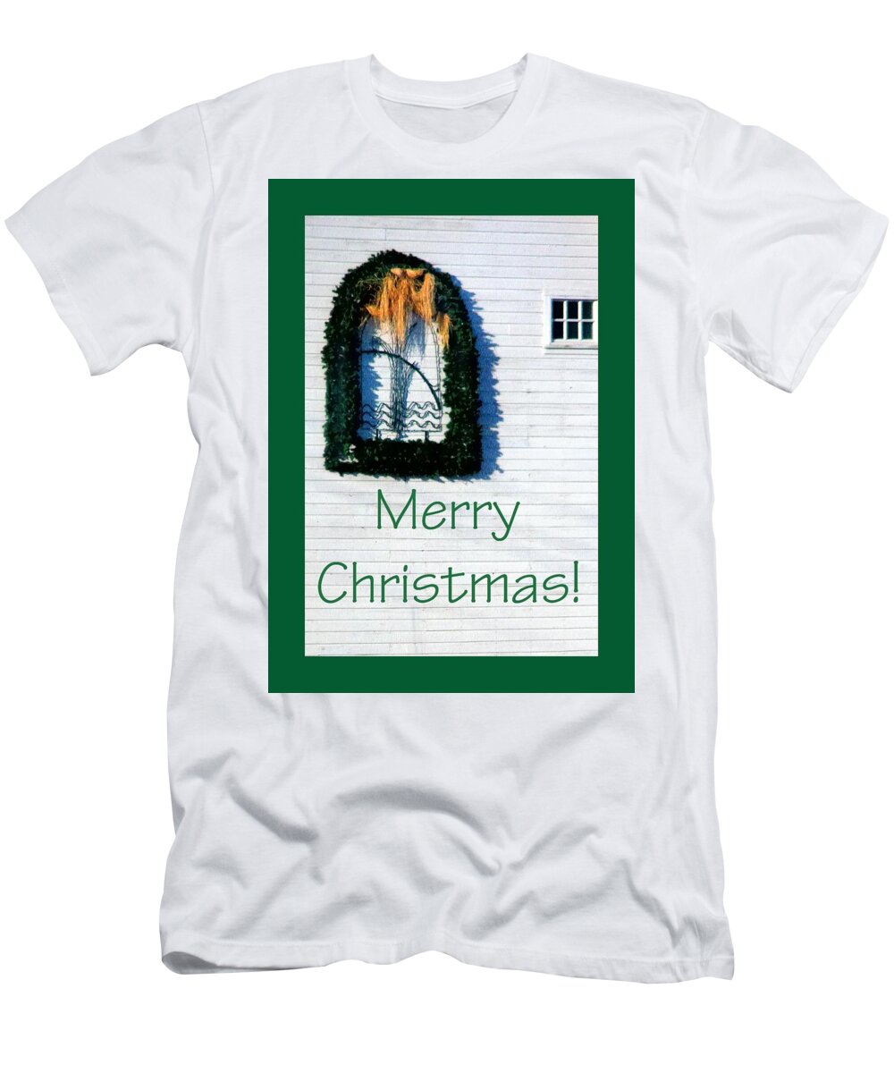 Celebrate T-Shirt featuring the photograph Merry Christmas Barn 1191 by Jerry Sodorff