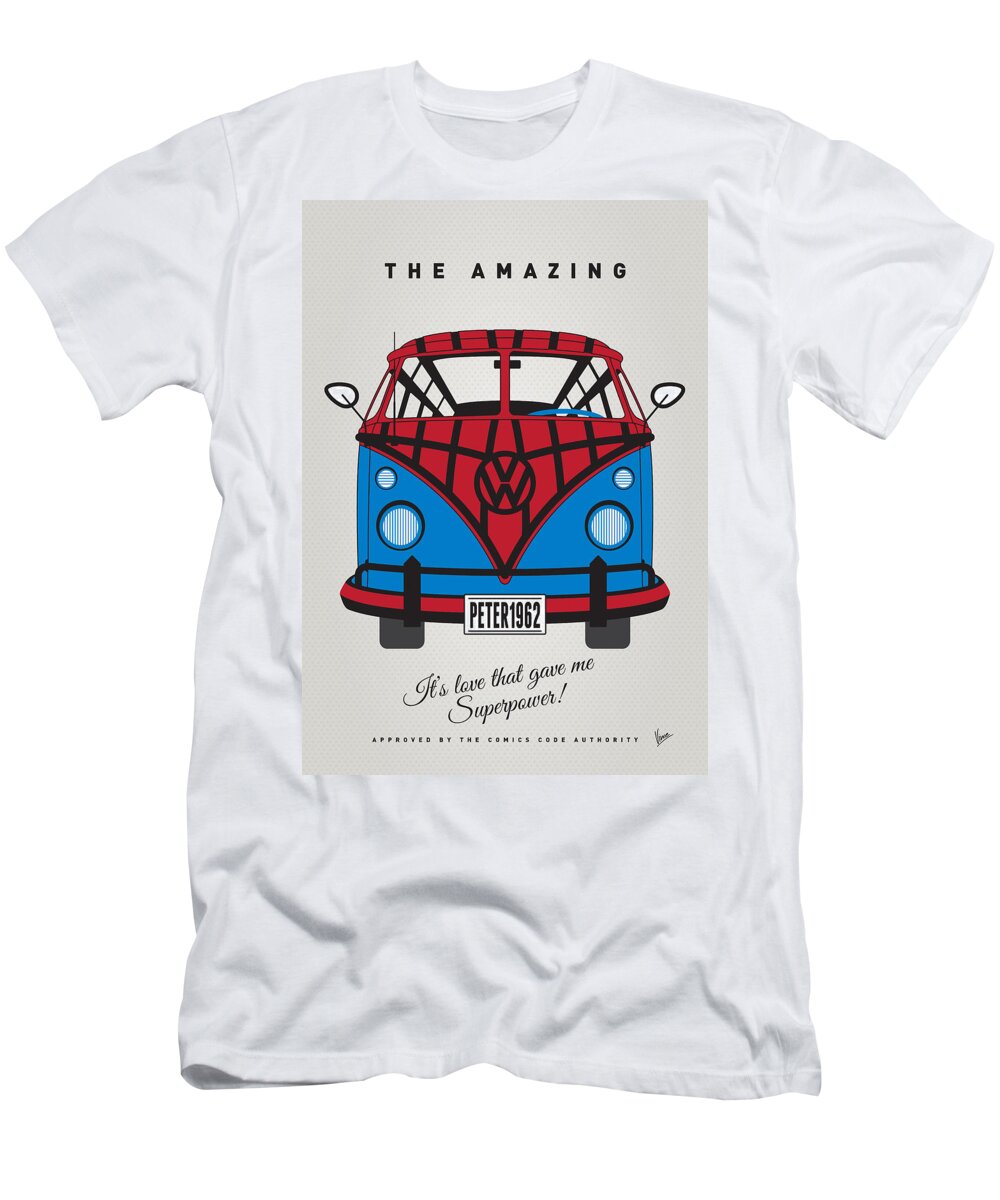 Superheroes T-Shirt featuring the digital art MY SUPERHERO-VW-T1-spiderman #1 by Chungkong Art