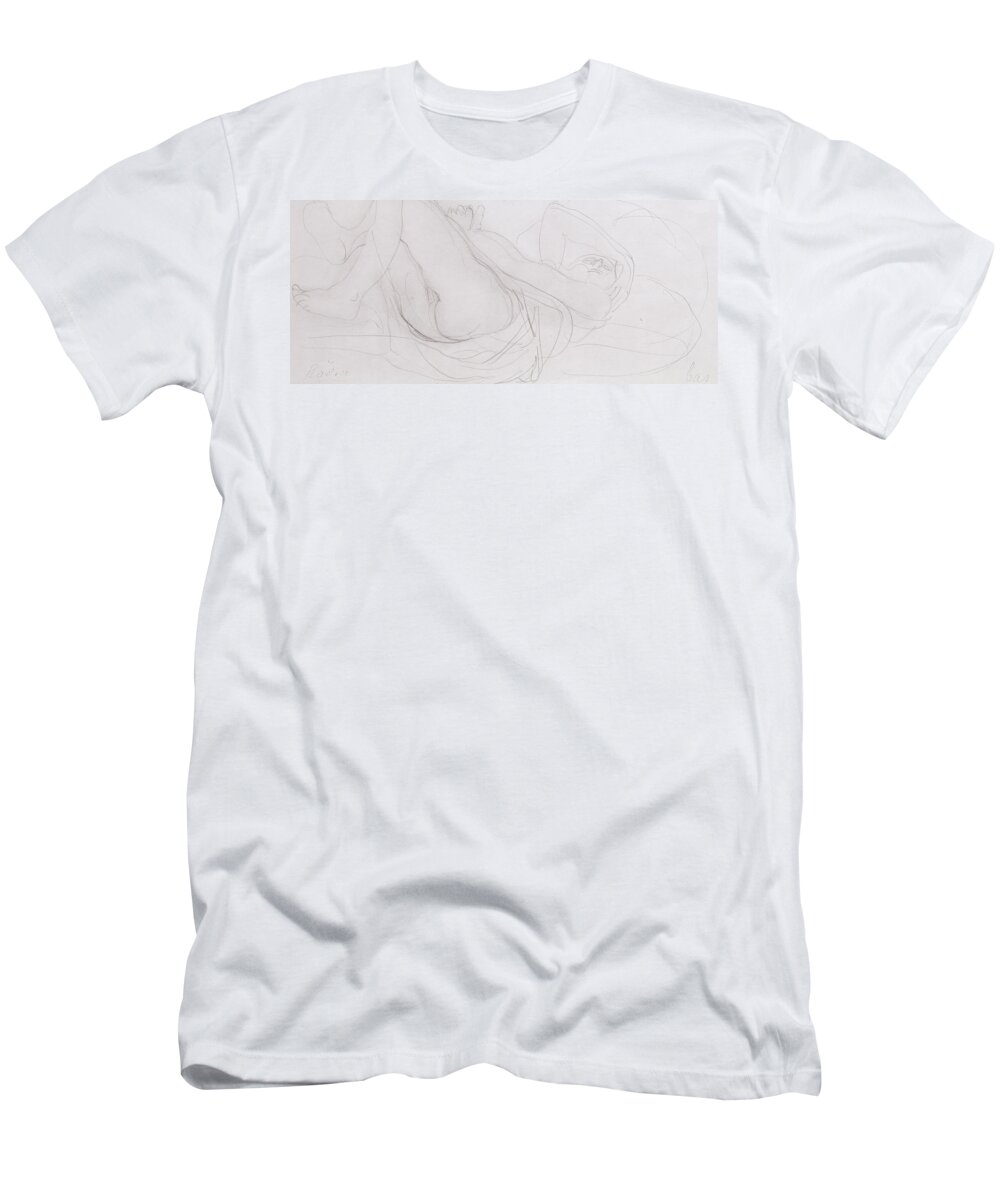 Rodin T-Shirt featuring the drawing Nude by Auguste Rodin