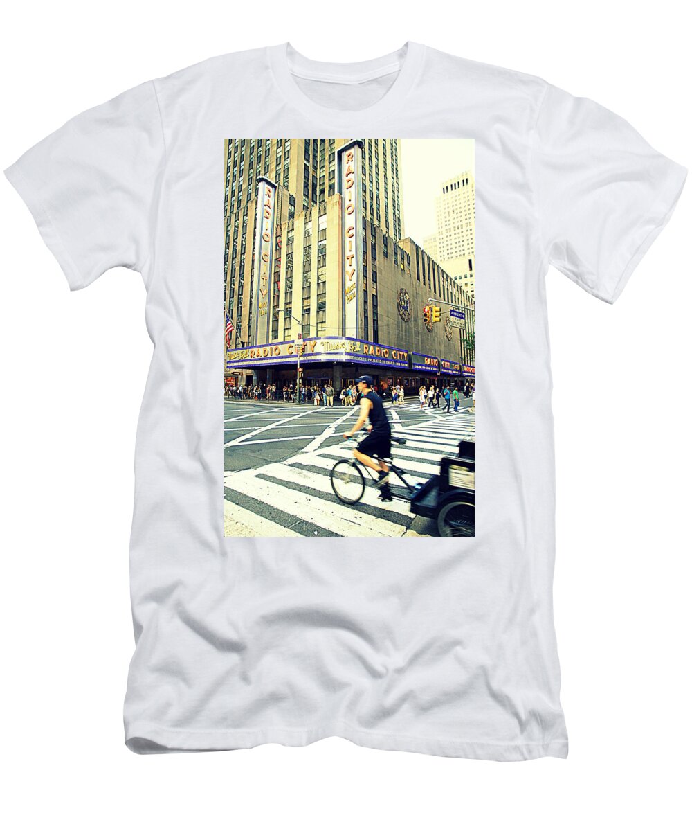 America T-Shirt featuring the photograph Radio City Music Hall #1 by Valentino Visentini