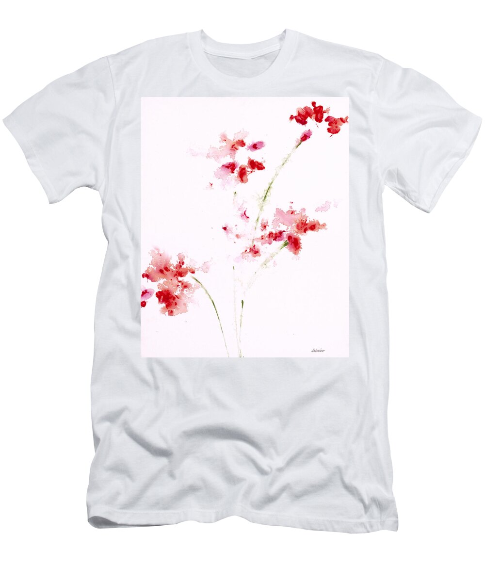 Beautiful T-Shirt featuring the painting Romance Red IX by Jerome Lawrence