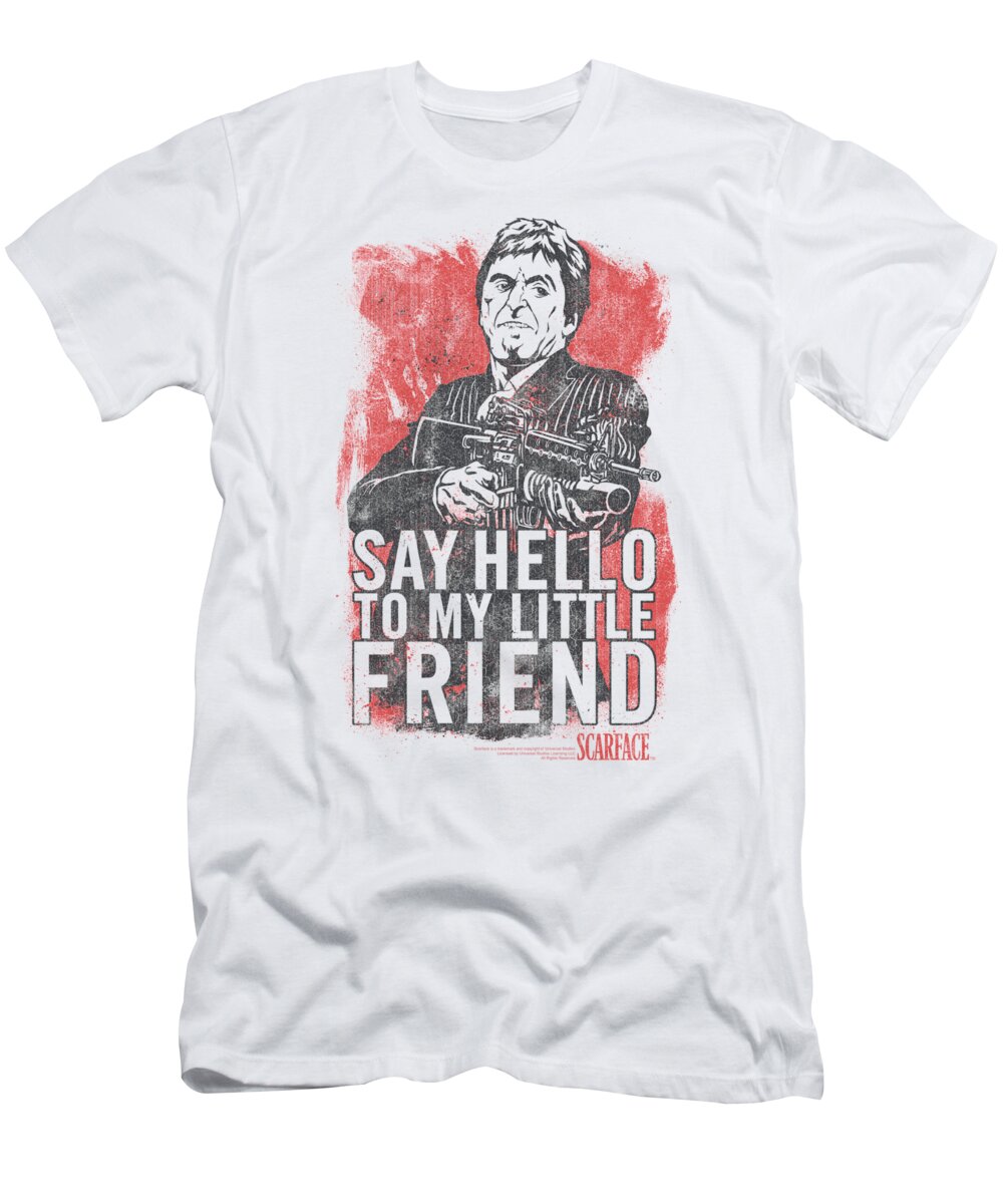 Scareface T-Shirt featuring the digital art Scarface - Little Friend by Brand A