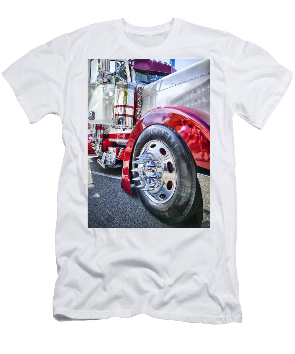 Peterbilt T-Shirt featuring the photograph Sinister Semi by Theresa Tahara