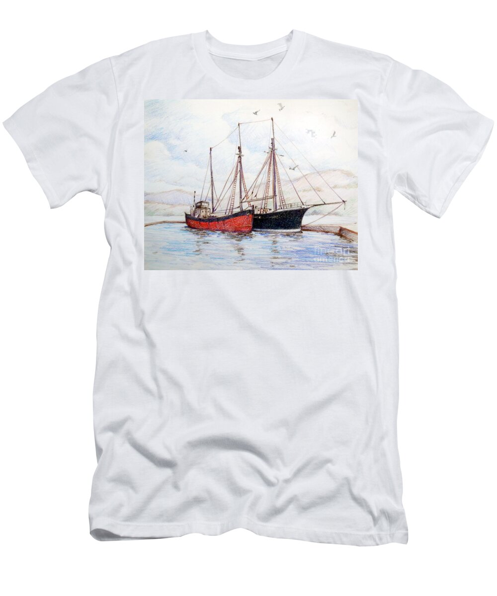 Scotland T-Shirt featuring the drawing Stormy Skies by K M Pawelec