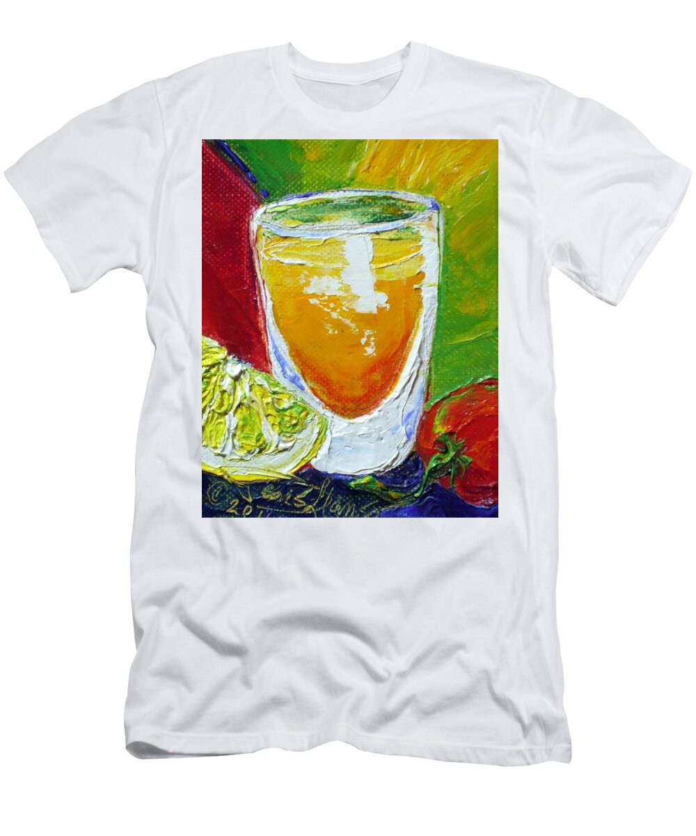 Spirits T-Shirt featuring the painting Tequila Shot #2 by Paris Wyatt Llanso
