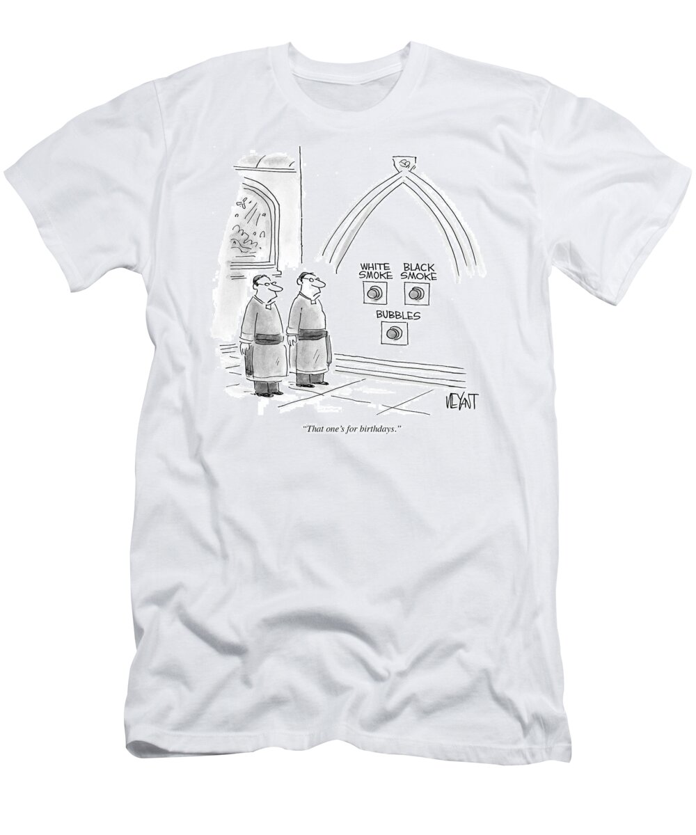 White Smoke T-Shirt featuring the drawing That One's For Birthdays by Christopher Weyant