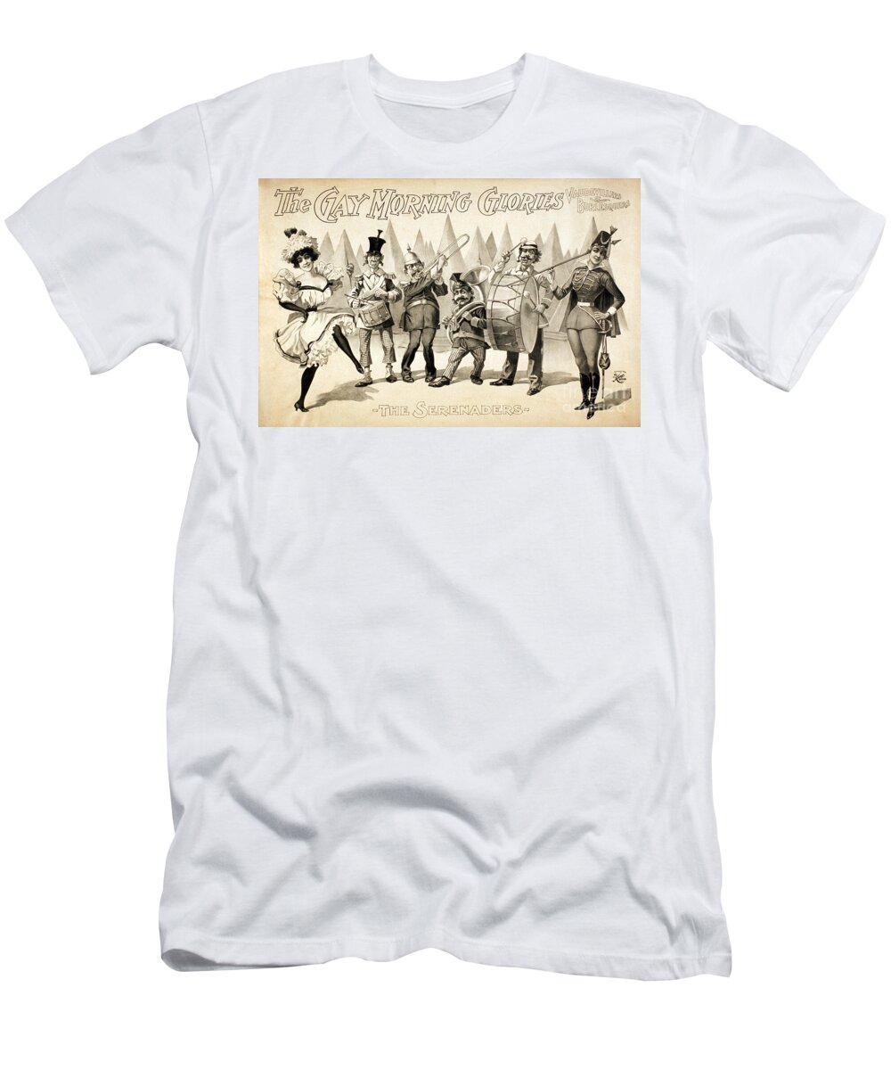 Entertainment T-Shirt featuring the photograph The Gay Morning Glories, 1898 #1 by Photo Researchers