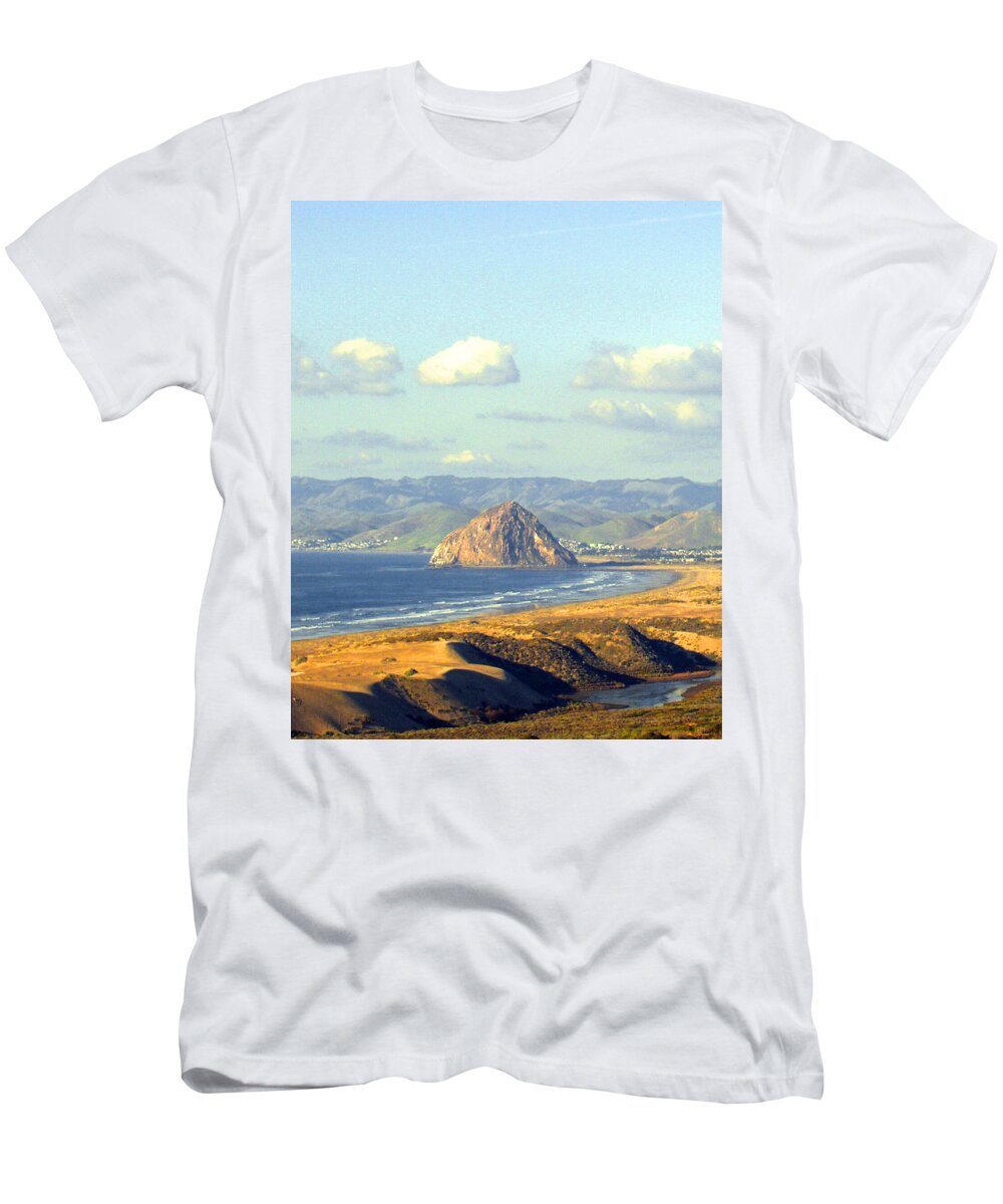 The Rock At Morro Bay T-Shirt featuring the photograph The Rock at Morro Bay #1 by Barbara Snyder