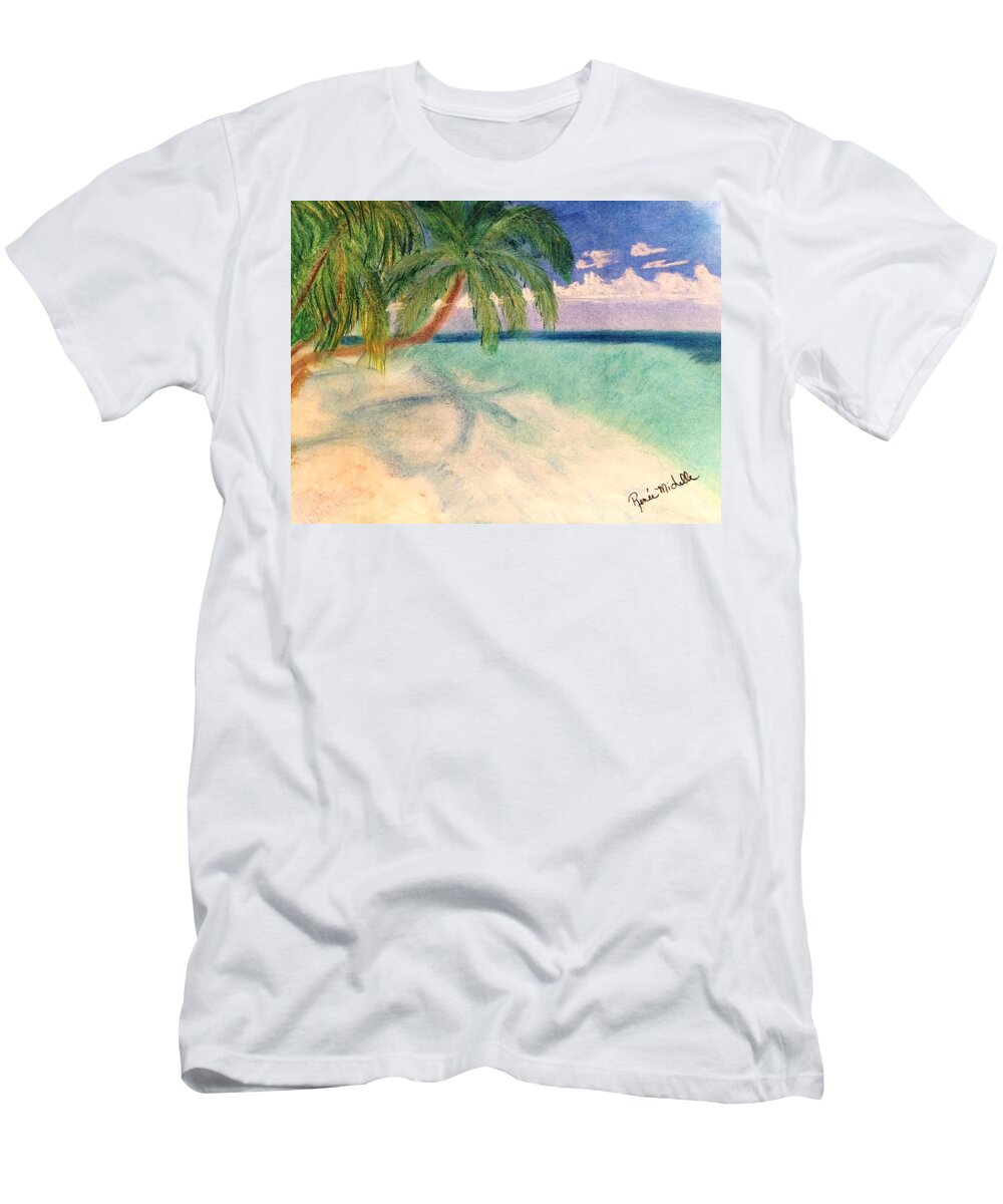 Tropics T-Shirt featuring the pastel Tropical Shores by Renee Michelle Wenker