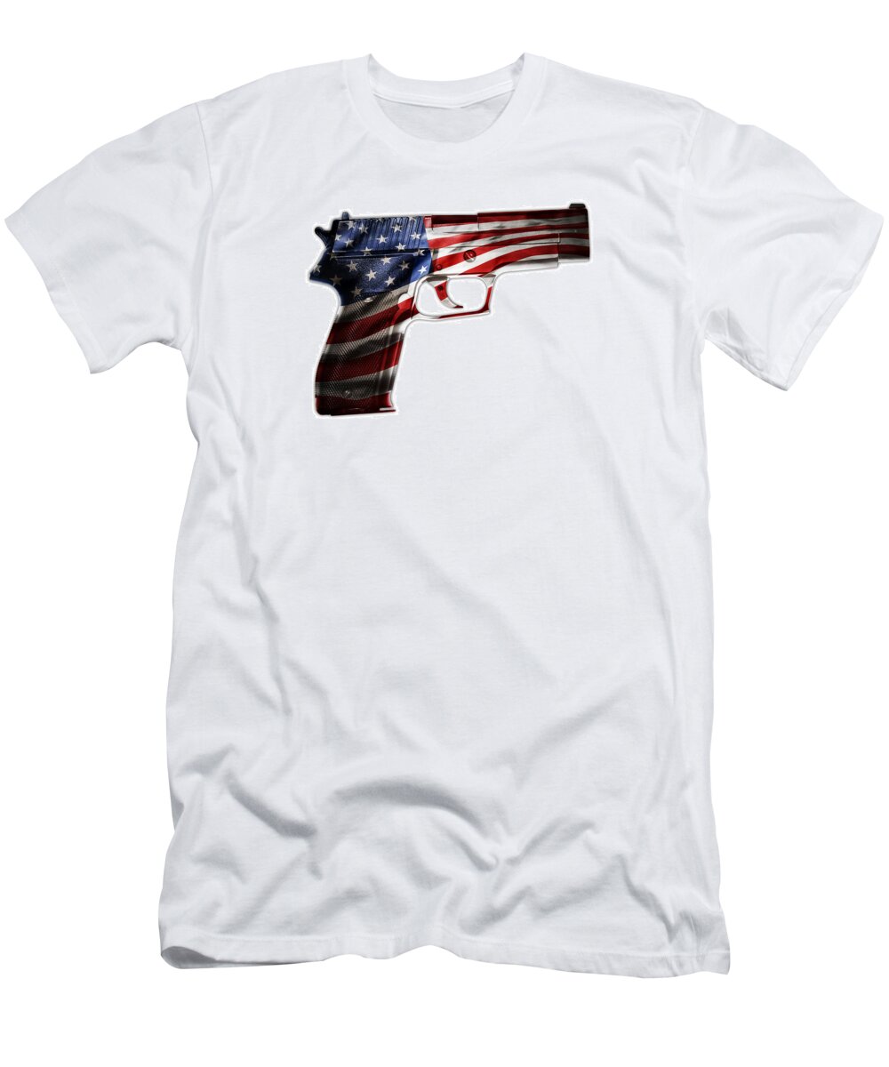 Firearm T-Shirt featuring the photograph USA gun 1 #1 by Les Cunliffe