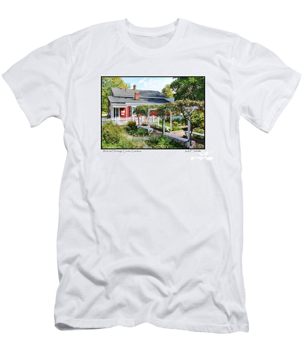 Wolcott House T-Shirt featuring the photograph Wolcott Heritage Center Gardens 2626 #1 by Jack Schultz