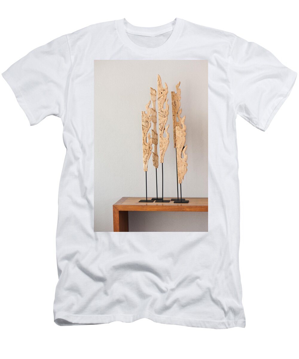 Apartment T-Shirt featuring the photograph Wood sculpture #1 by U Schade