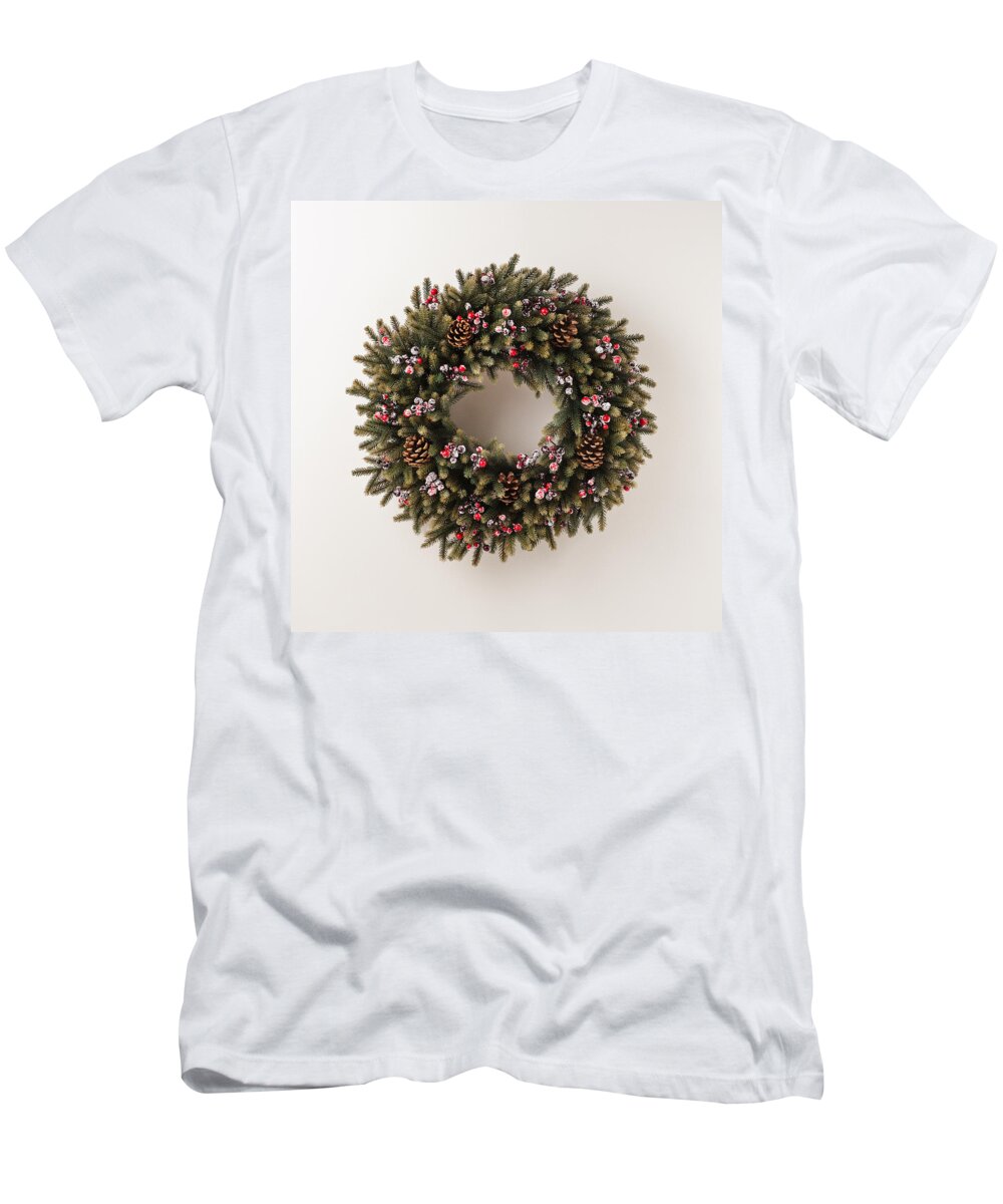 Red T-Shirt featuring the photograph Advent Christmas wreath #10 by U Schade