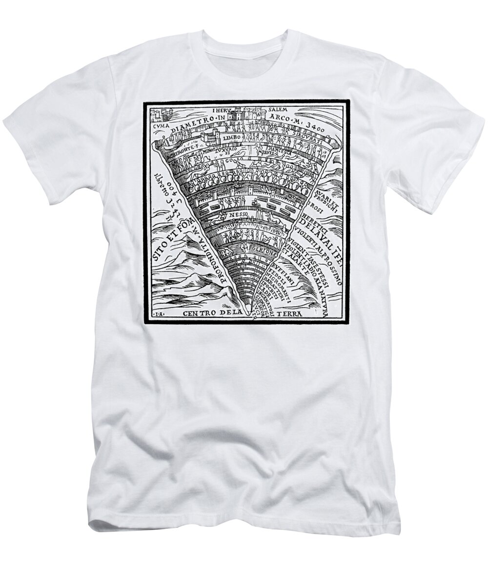 14th Century T-Shirt featuring the photograph Dante: Inferno #10 by Granger