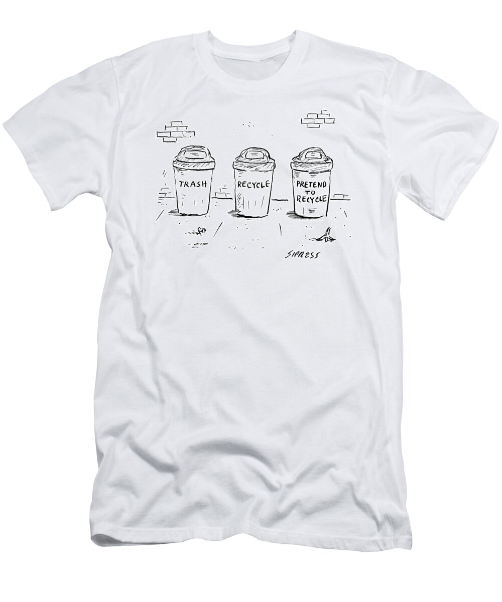 Recycle T-Shirt featuring the drawing Captionless by David Sipress