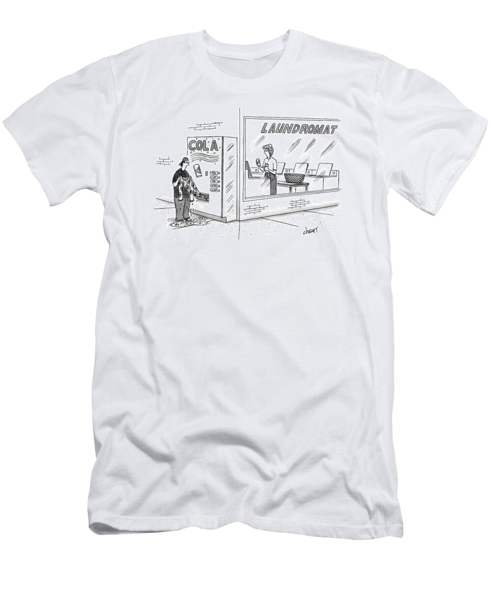 Soda T-Shirt featuring the drawing Captionless by Tom Cheney