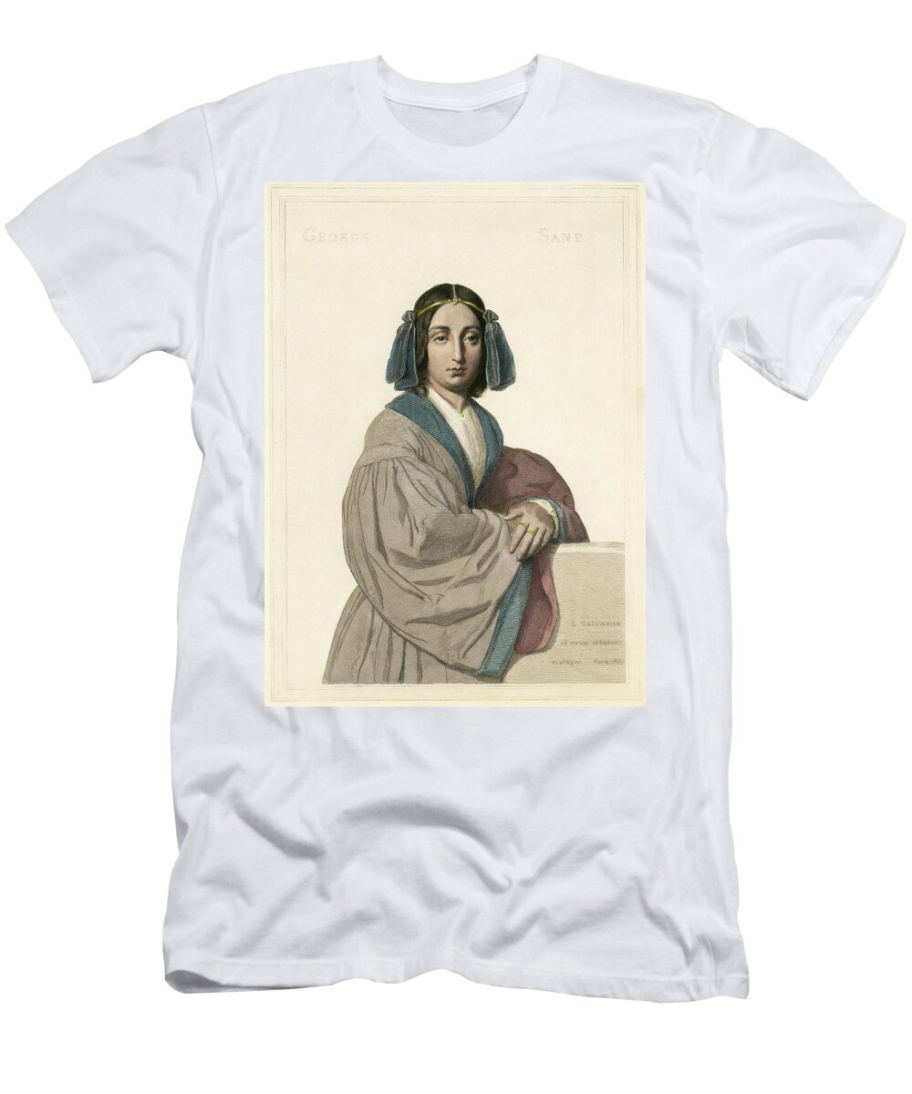 1840 T-Shirt featuring the painting George Sand (1804-1876) #15 by Granger