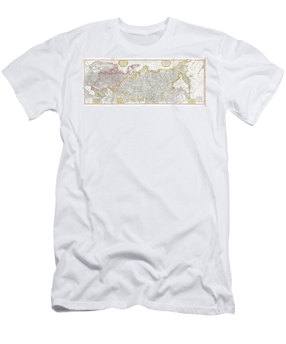 1794 Laurie and Whittle Wall Map of Russia T-Shirt by Paul Fearn