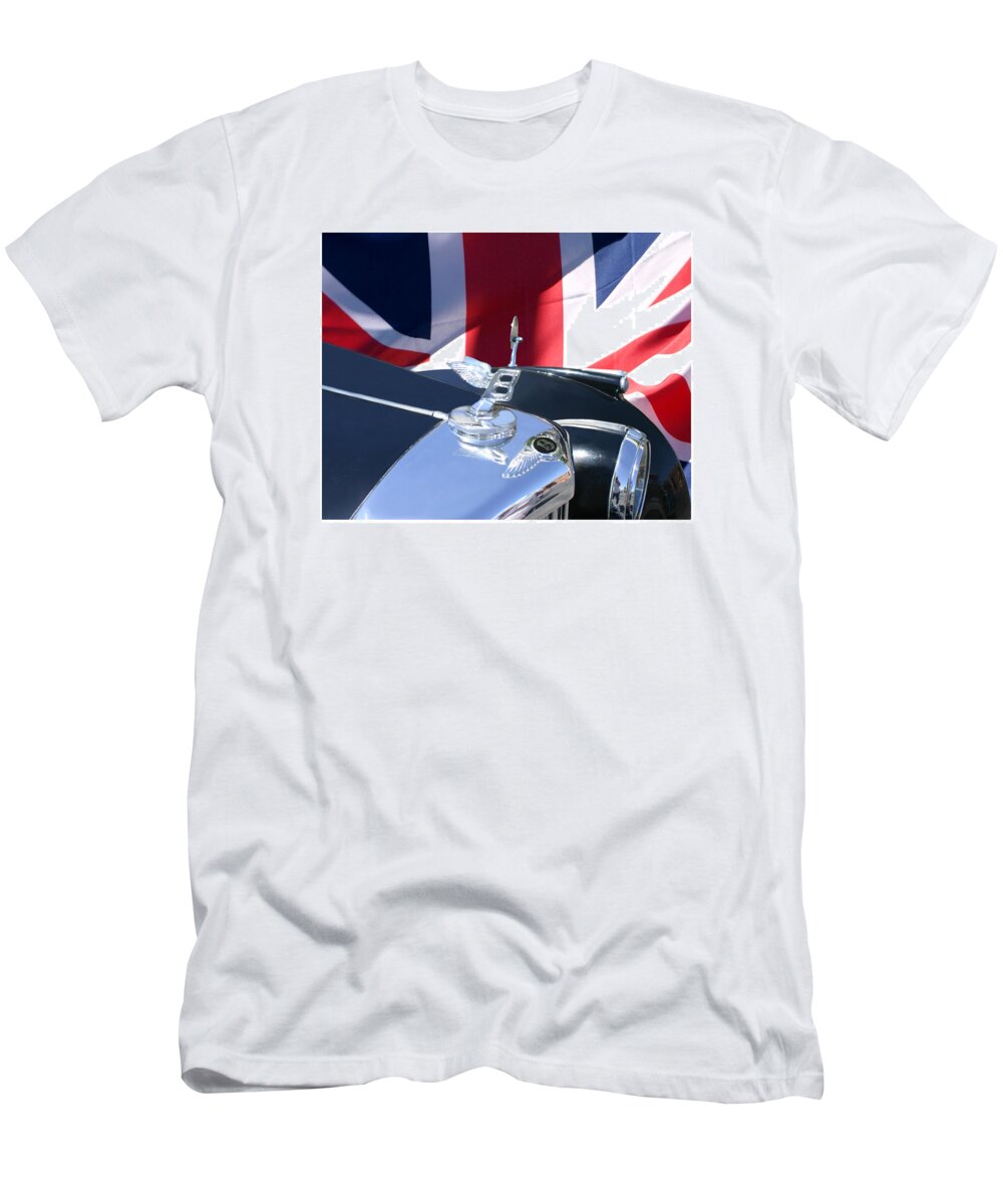 Car Show Photography T-Shirt featuring the photograph Bentley Flying B 1953 Mascot Ensign by Jack Pumphrey