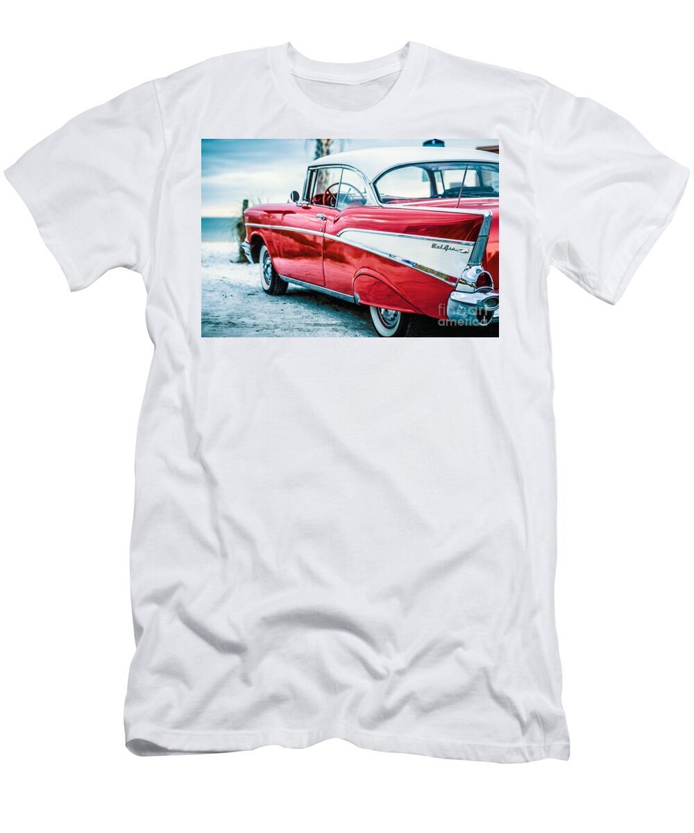 1957 T-Shirt featuring the photograph 1957 Chevy Bel Air by Edward Fielding