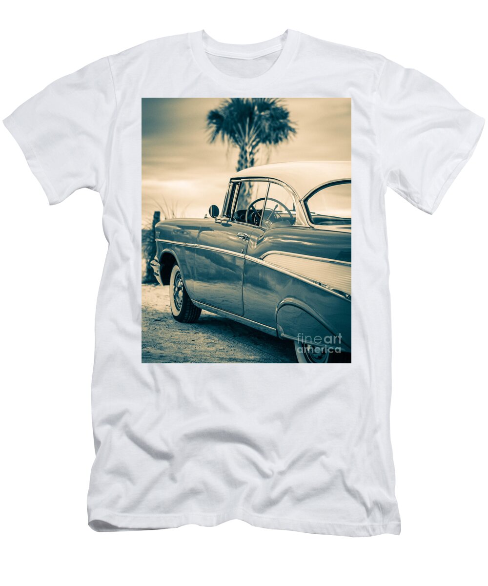 11x14 T-Shirt featuring the photograph 1957 Chevy Bel Air Standard 11x14 by Edward Fielding