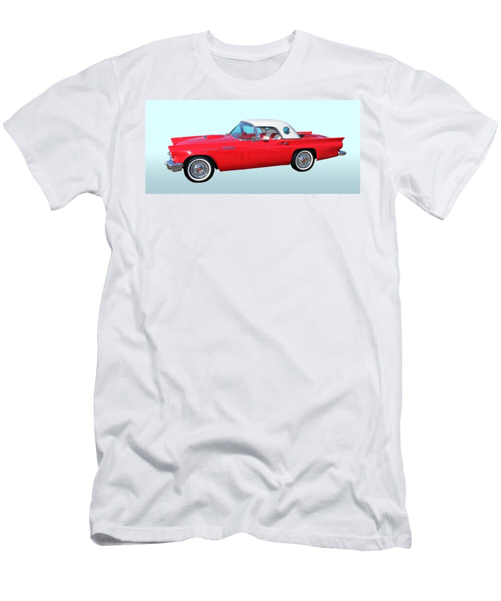 1957 Ford Thunderbird T-Shirt featuring the photograph 1957 Ford Thunderbird by Aaron Berg