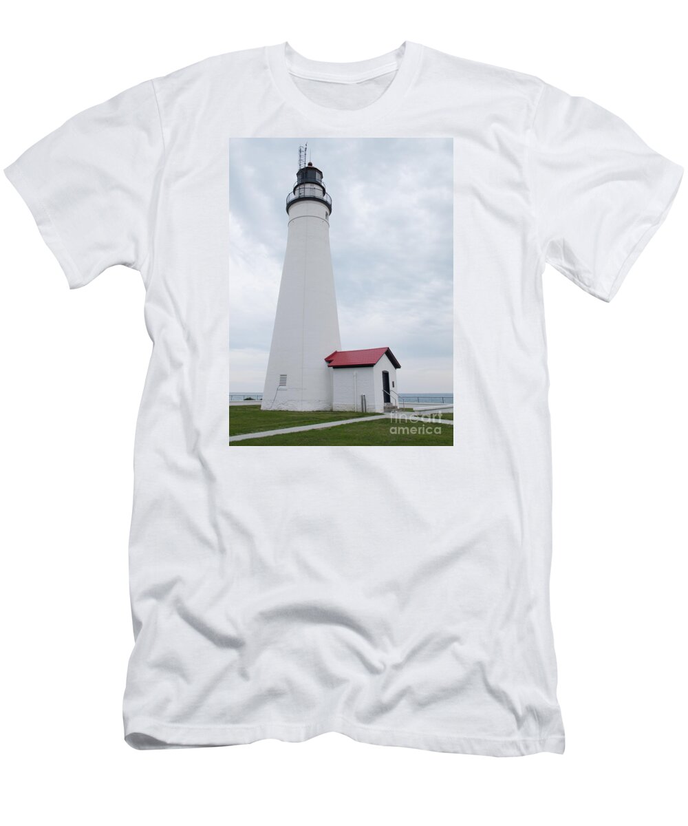 Lighthouse T-Shirt featuring the photograph 1st Lake Huron Lighthouse by Ann Horn