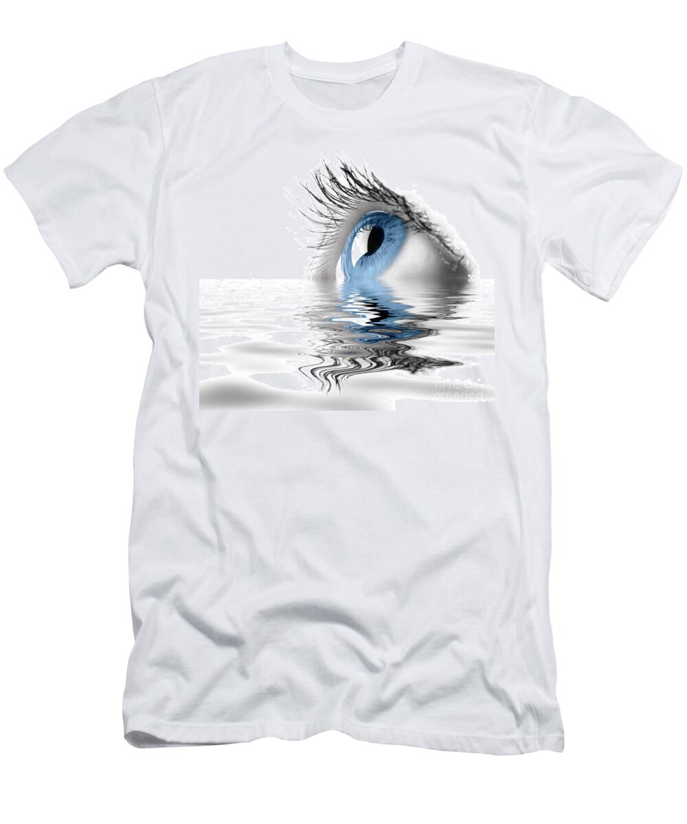 Eye T-Shirt featuring the photograph Blue Eye #2 by Maxim Images Exquisite Prints