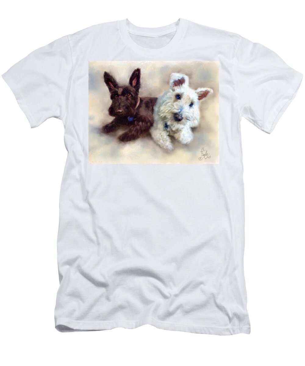 Dogs T-Shirt featuring the painting Duncan and Zoe by Colleen Taylor