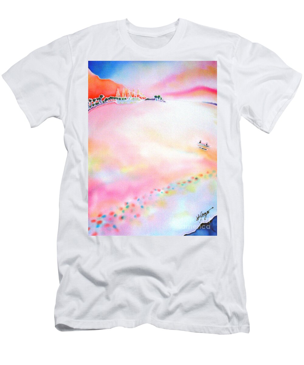 Tahiti T-Shirt featuring the painting Evening cruise #2 by Hisayo OHTA
