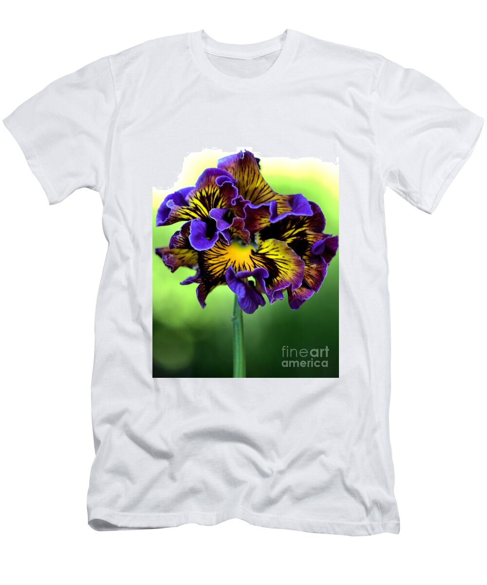 Flora T-Shirt featuring the photograph Frilly Pansy by Joy Watson