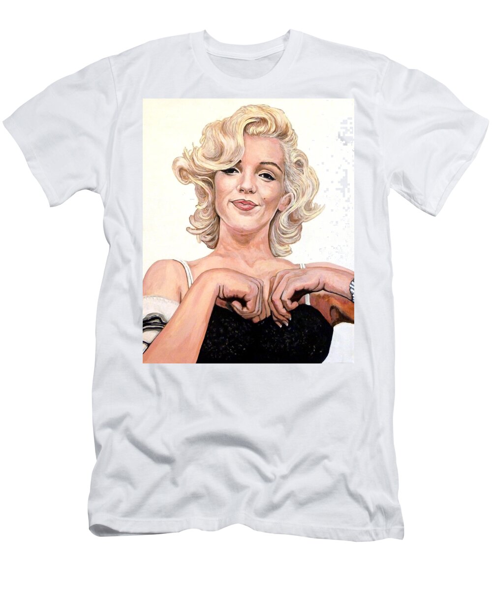Marilyn Monroe T-Shirt featuring the painting Marilyn Monroe #3 by Tom Roderick