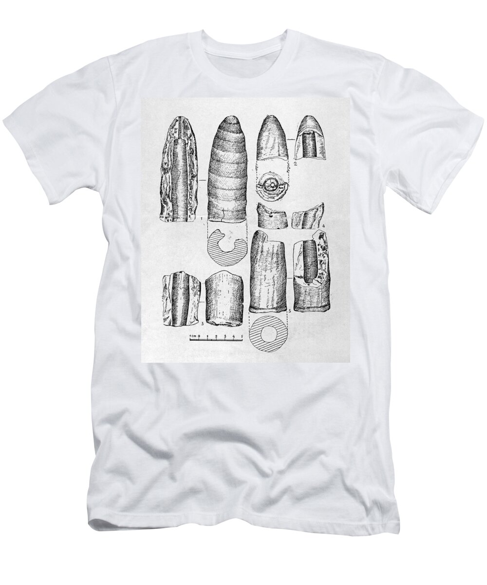 4th Millennium B.c. T-Shirt featuring the photograph Neolithic Phallus Figures #2 by Granger